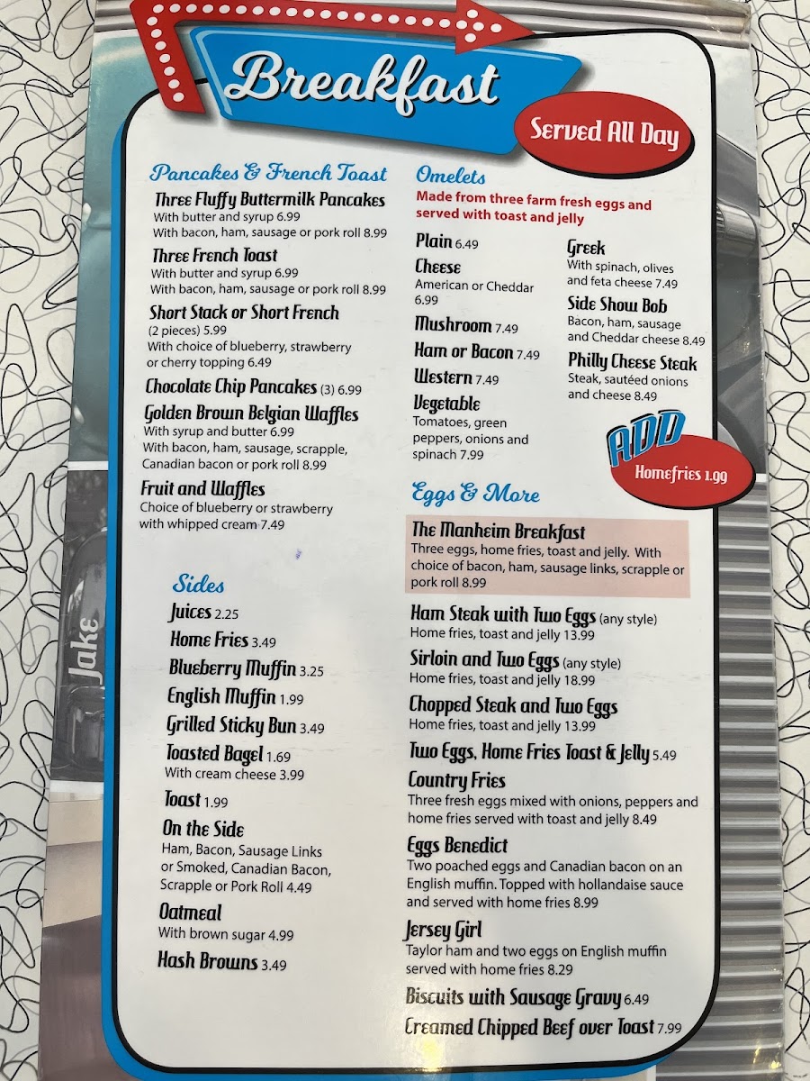 Manheim Diner Menu - Image 2